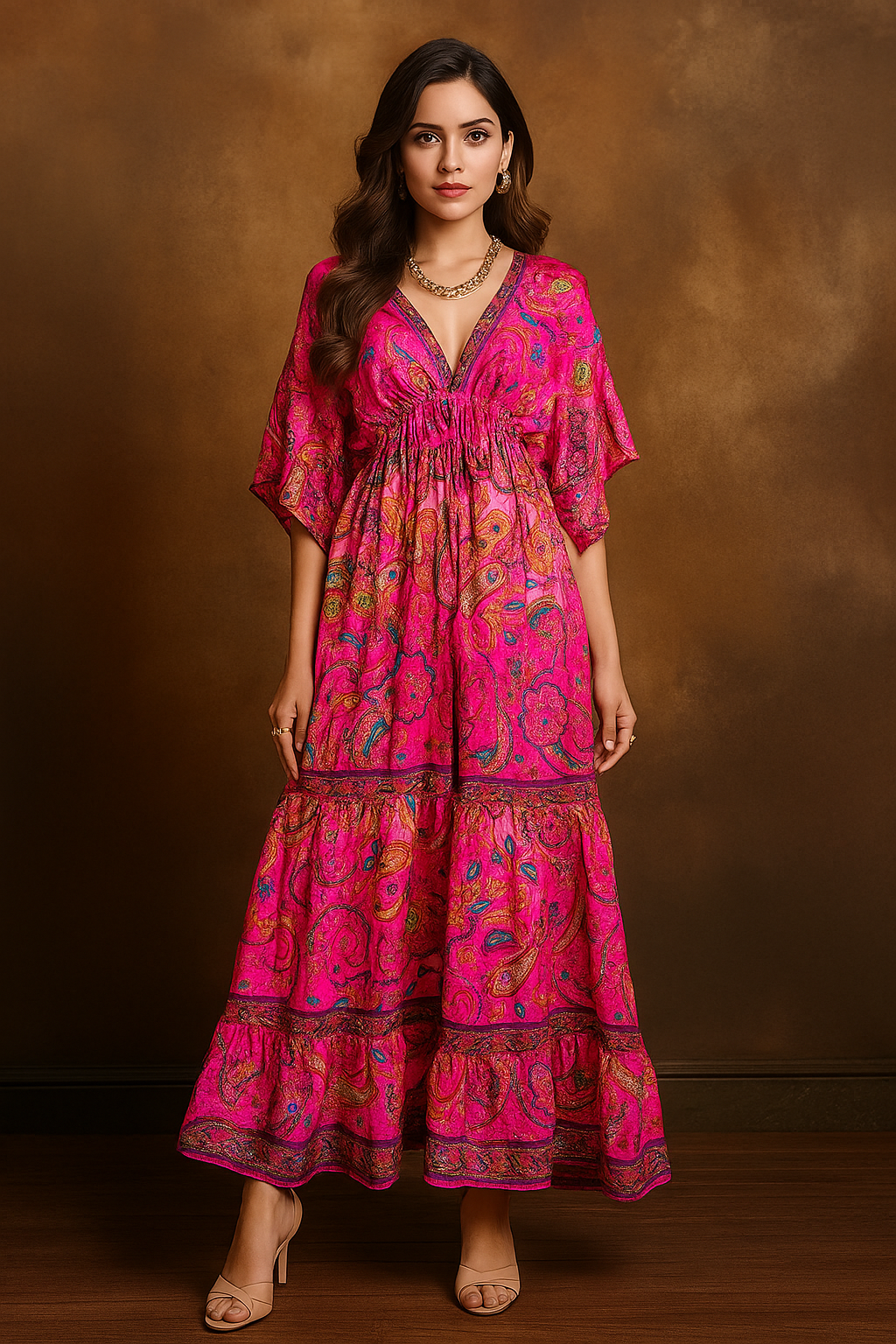 Rangtara Kaftan Silk Gown