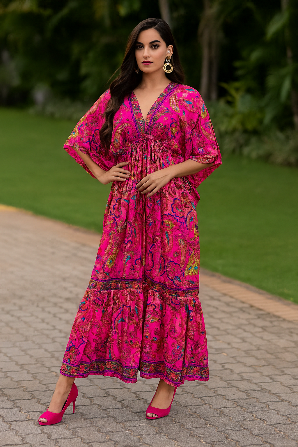 Rangtara Kaftan Silk Gown