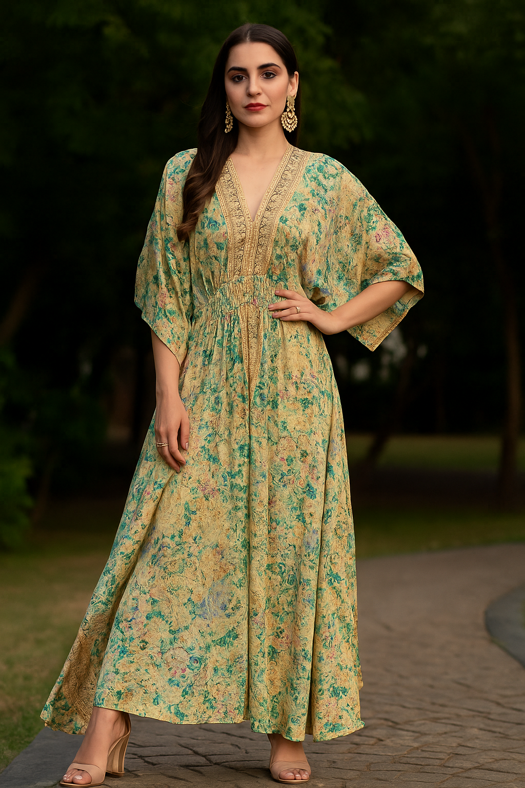 Sunlit Meadow Kaftan Gown