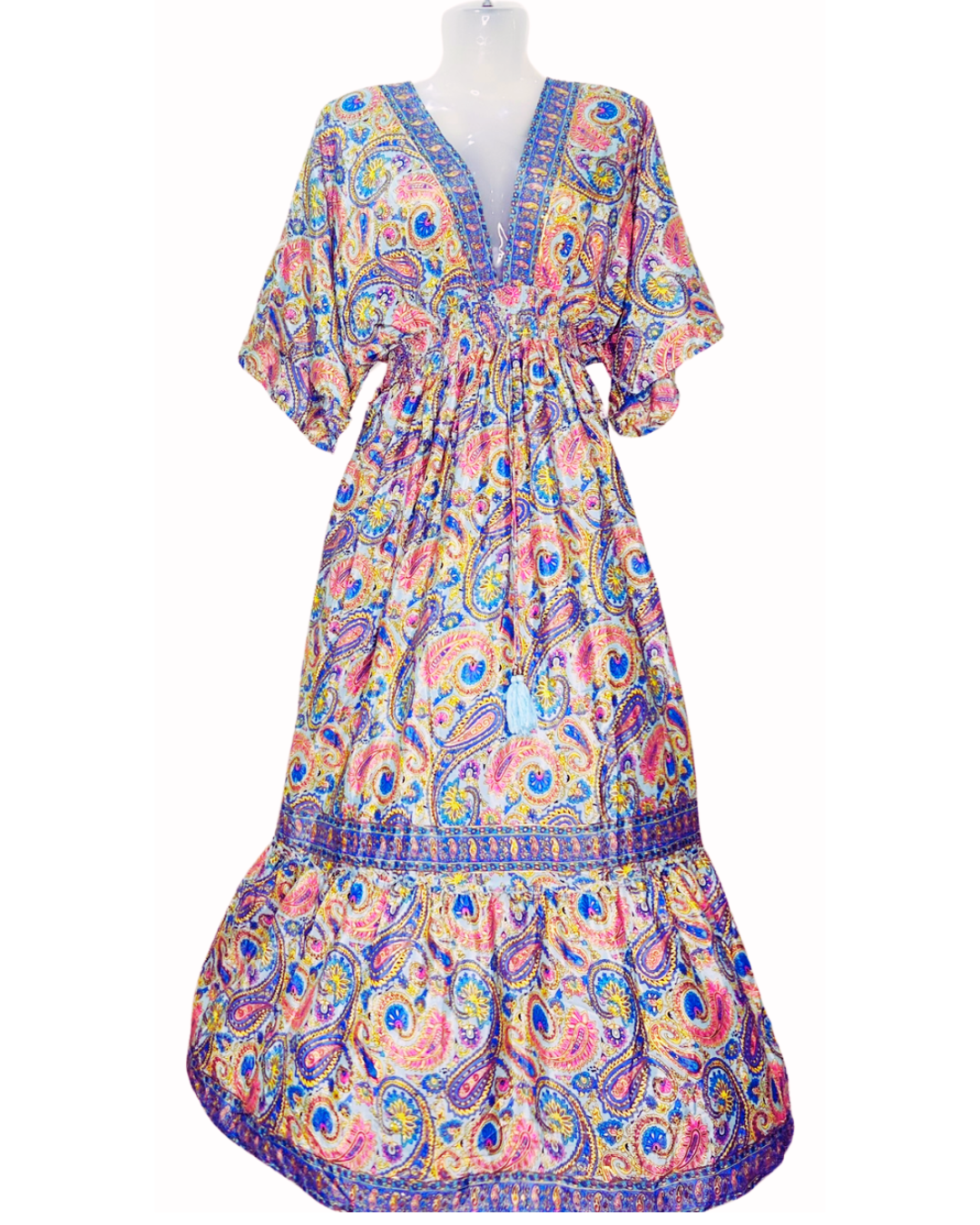 Pastel Paisley Art Silk Gown
