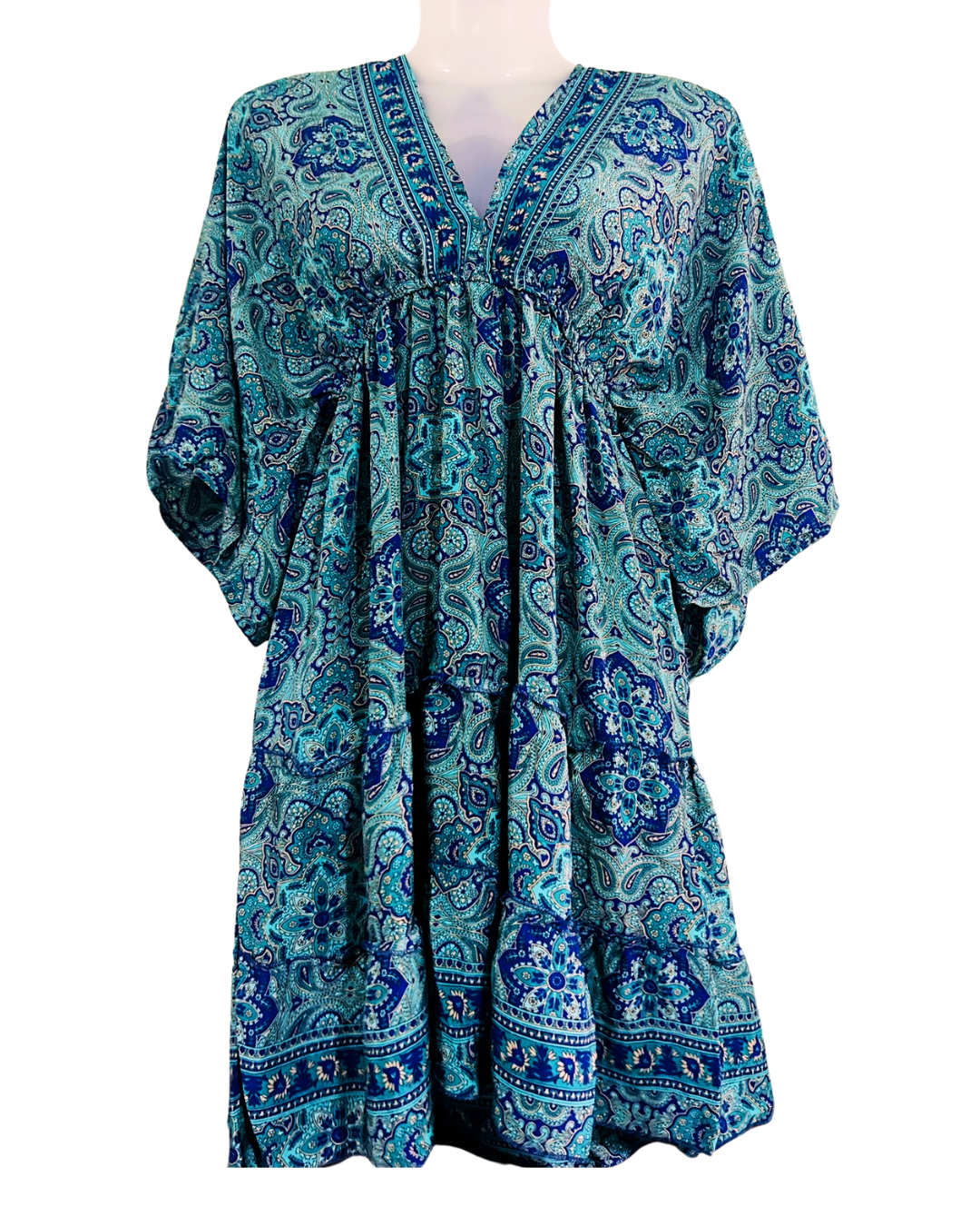Teal Mirage Kaftan Dress