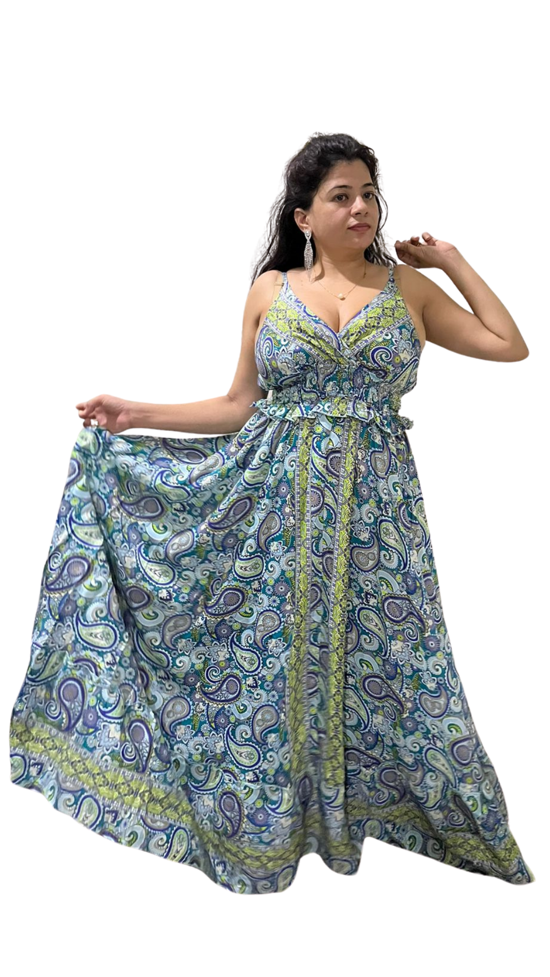 Aesthetic Fusion Strap Long Flowy Dress