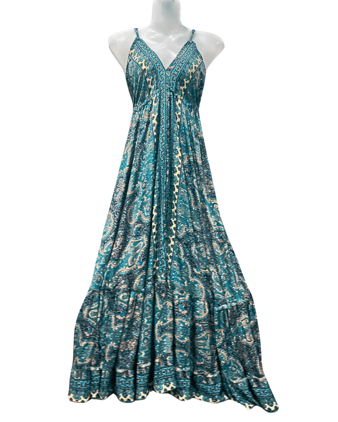 Teal Whisper Spaghetti Dress