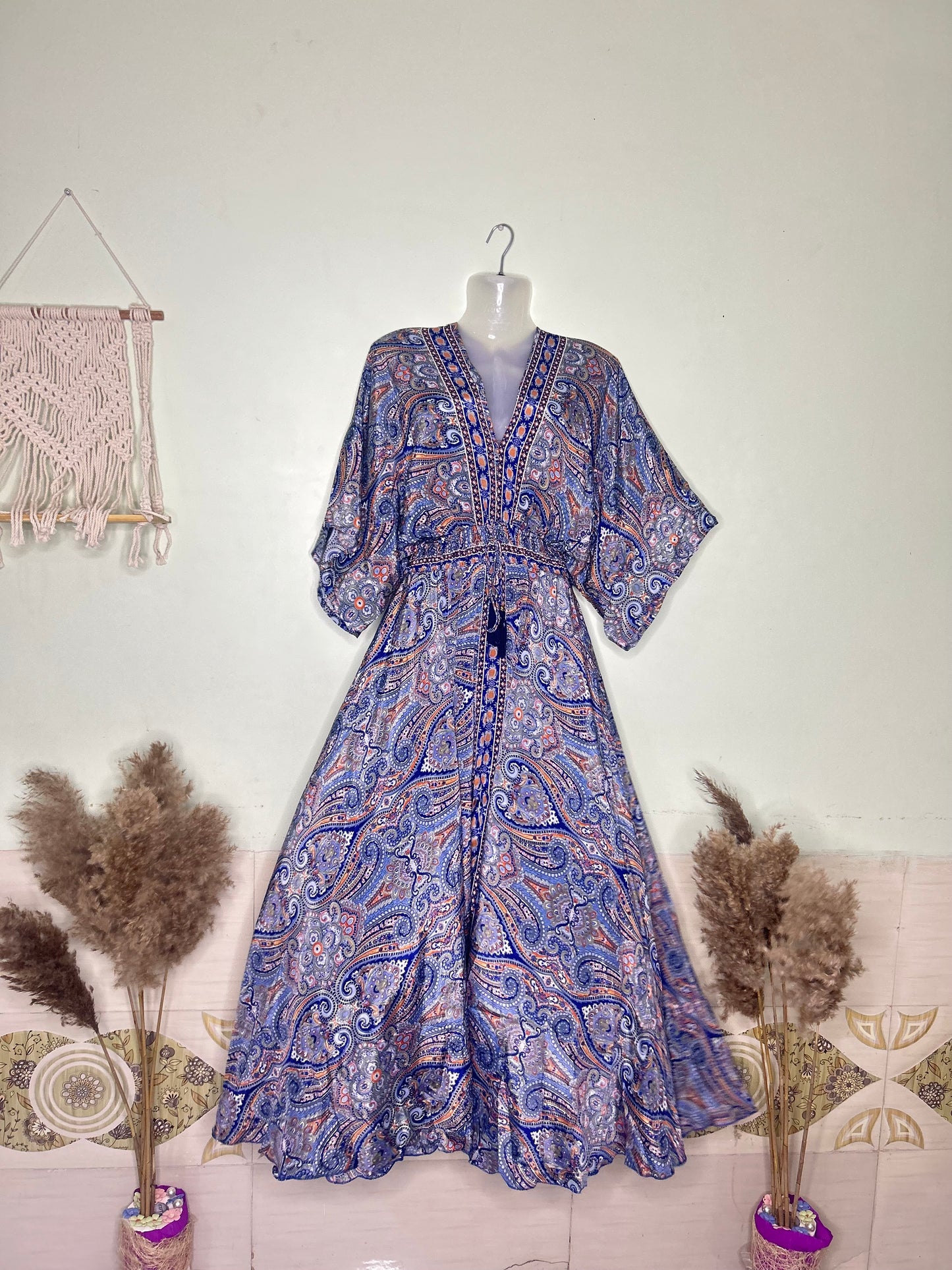 Blue silk Kaftan