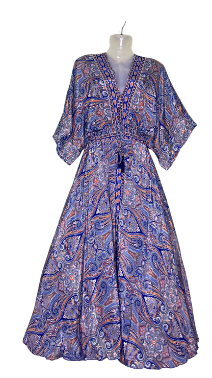 Blue silk Kaftan