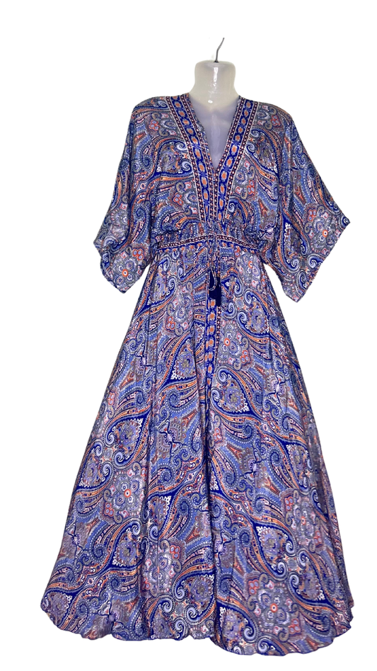 Blue silk Kaftan