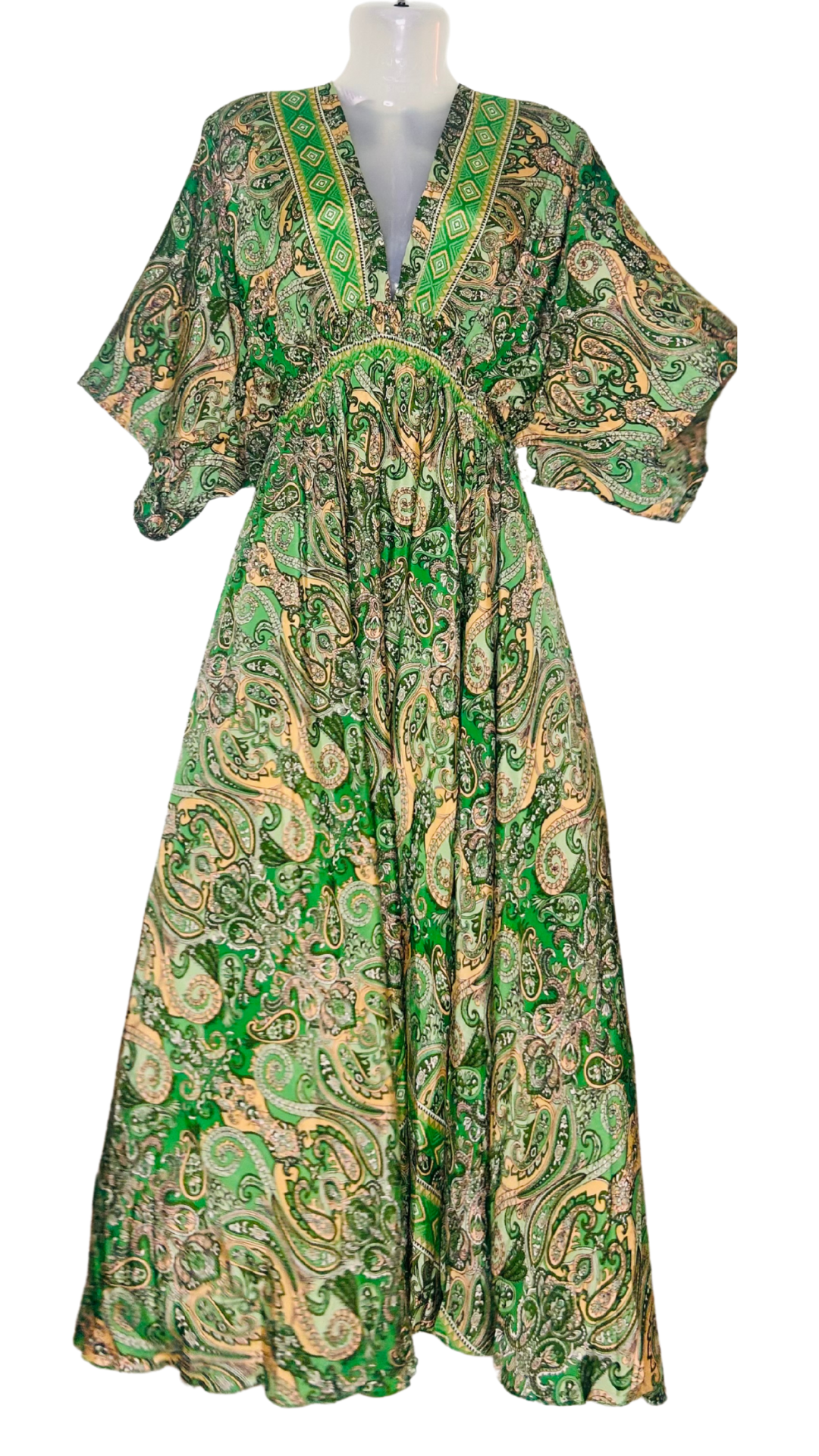 Emerald Green Silk Kaftan – Effortless Elegance
