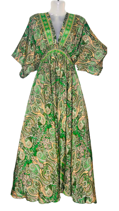 Emerald Green Silk Kaftan – Effortless Elegance