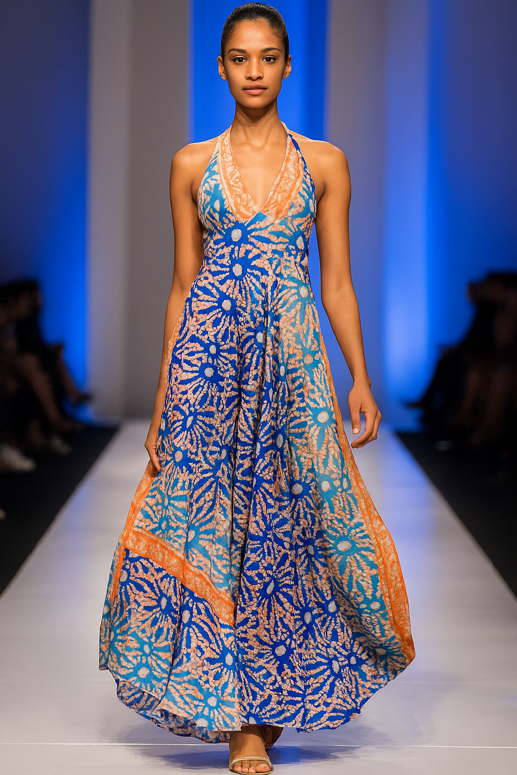 Royal Bandhej Halter Gown