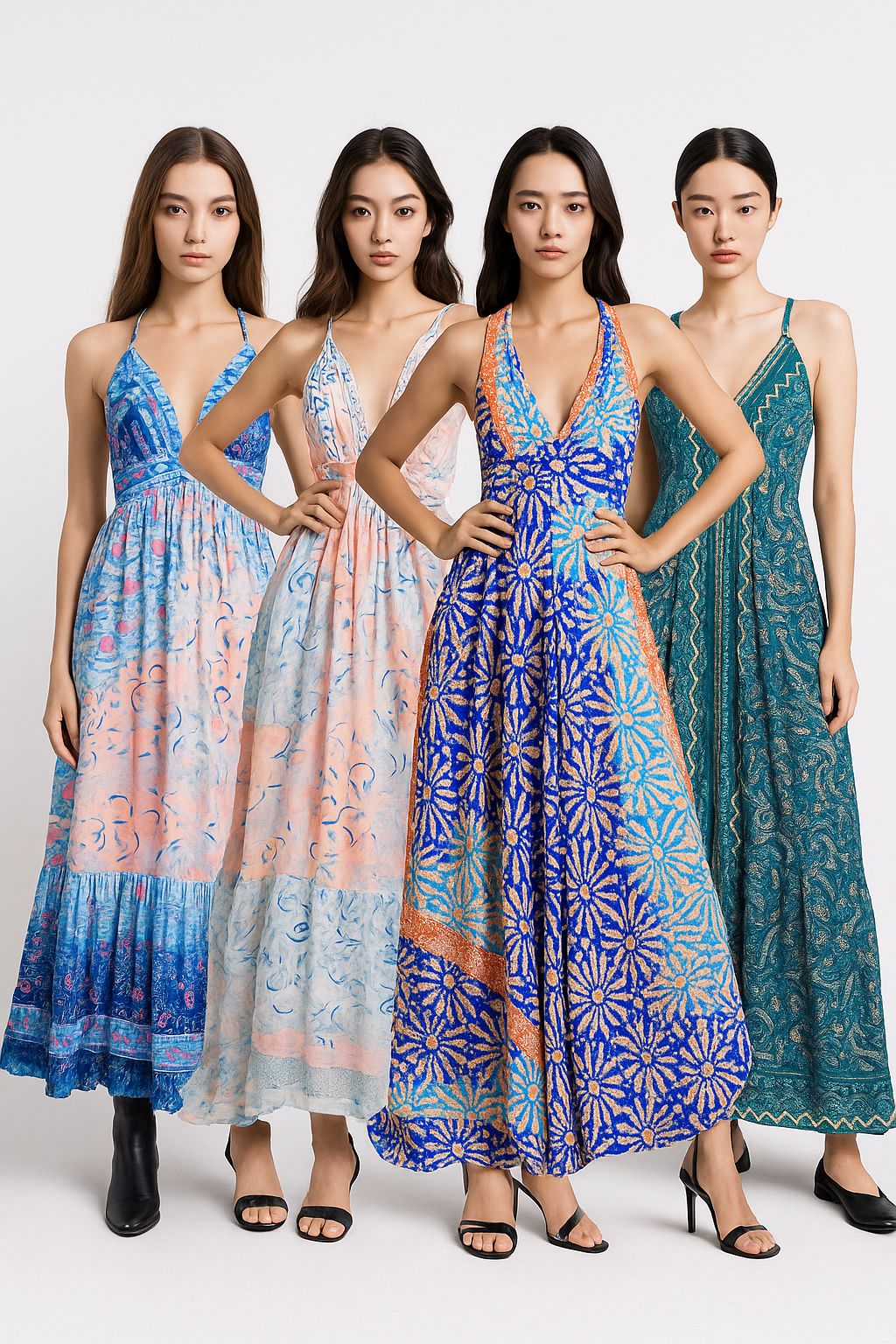 Royal Bandhej Halter Gown