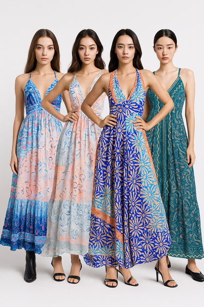 Royal Bandhej Halter Gown