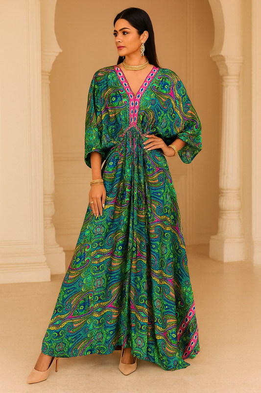 Tropical Bloom Kaftan Gown