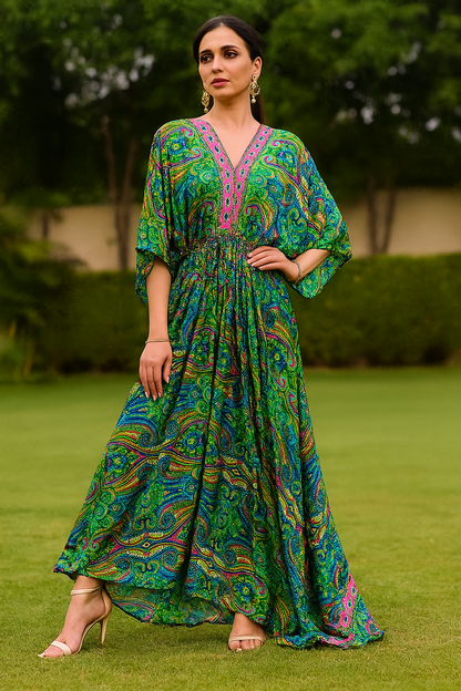 Tropical Bloom Kaftan Gown