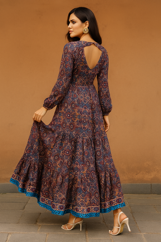 Midnight Mosaic Backless Gown