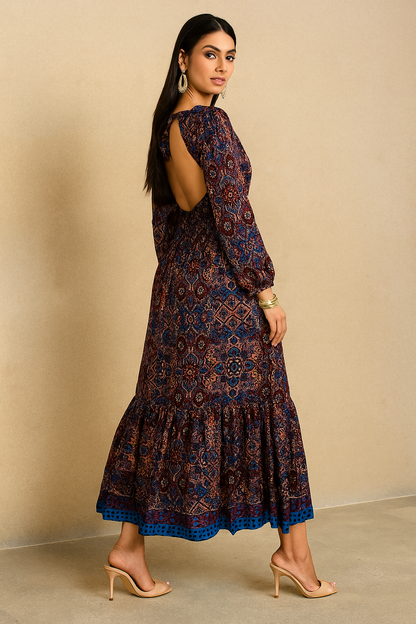 Midnight Mosaic Backless Gown