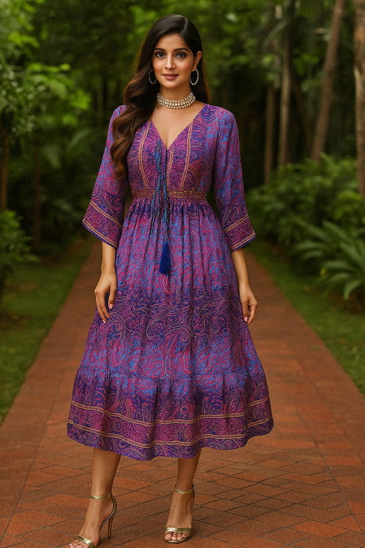 Midnight Orchid Boho Gown