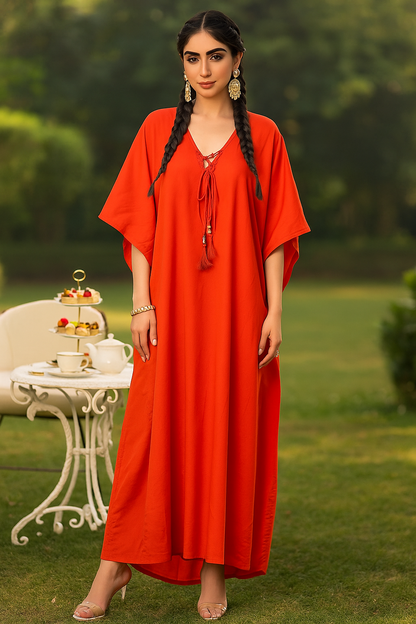Scarlet Breeze Red Kaftan