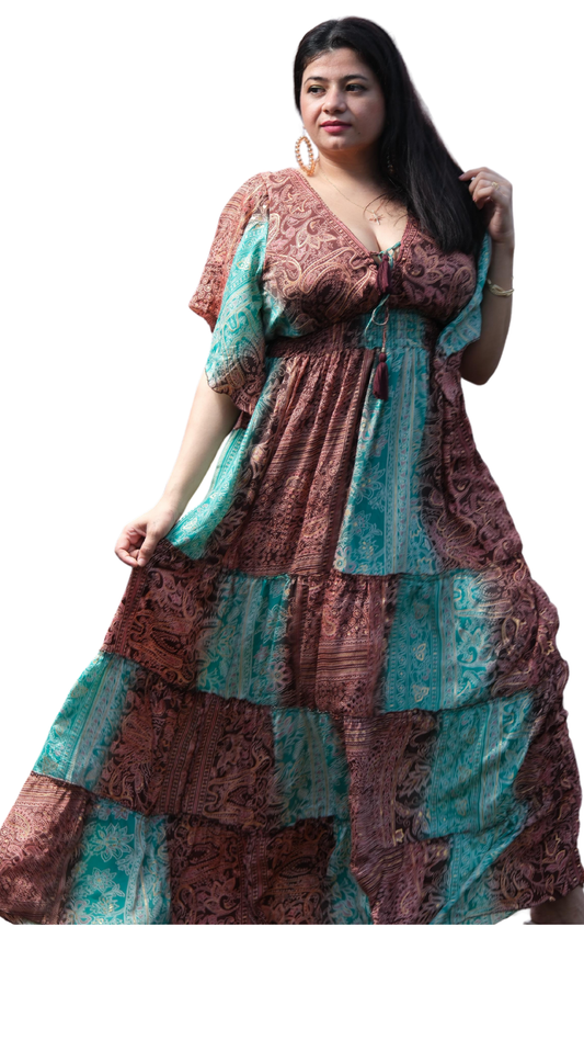 Block Print Flare Dress