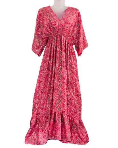 Blush Paisley Silk Gown