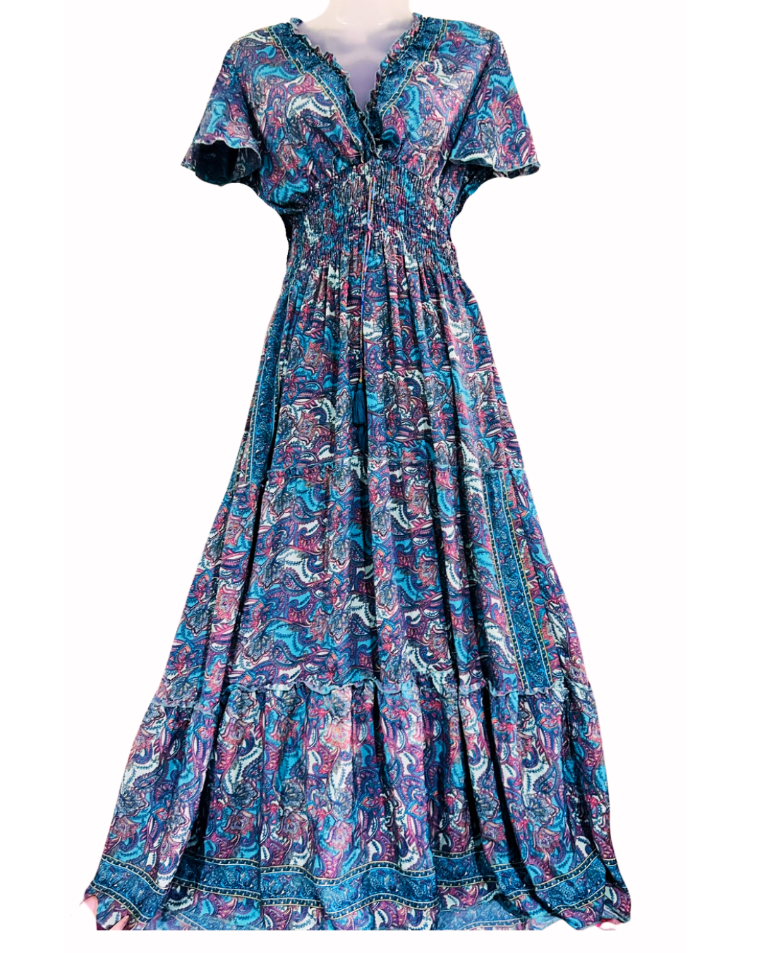 Twilight Bloom Art Silk Gown
